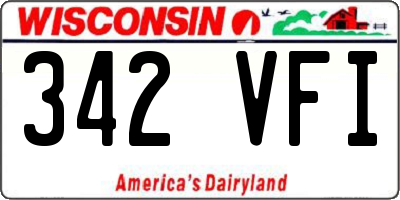 WI license plate 342VFI