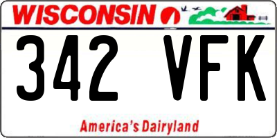 WI license plate 342VFK