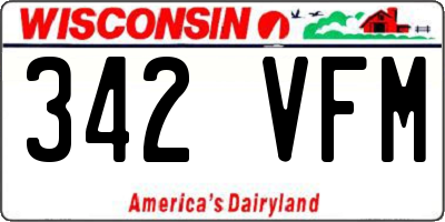 WI license plate 342VFM