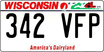 WI license plate 342VFP