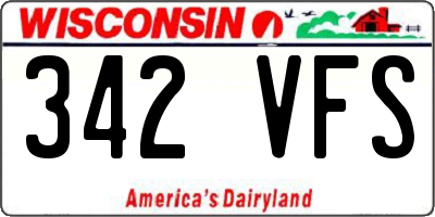 WI license plate 342VFS