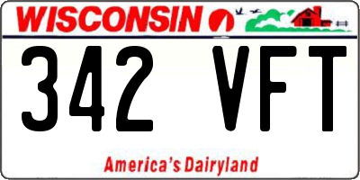 WI license plate 342VFT