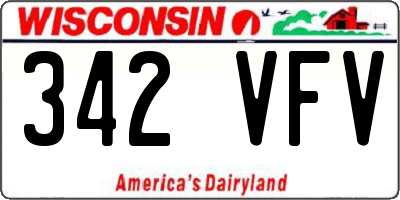WI license plate 342VFV