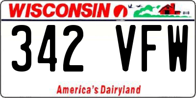 WI license plate 342VFW