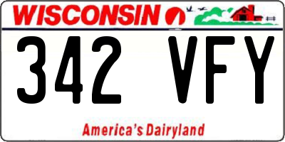 WI license plate 342VFY