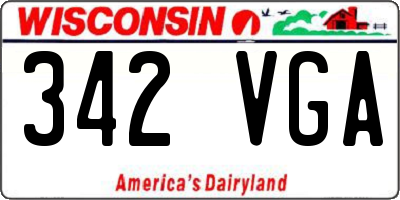 WI license plate 342VGA