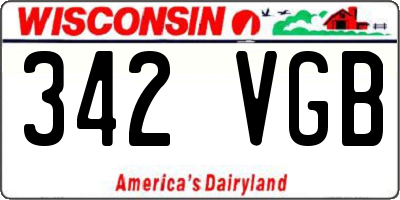 WI license plate 342VGB