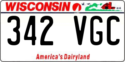 WI license plate 342VGC