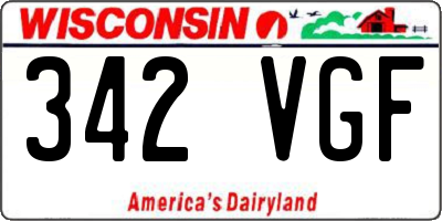 WI license plate 342VGF
