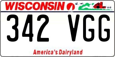 WI license plate 342VGG