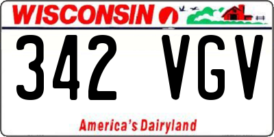 WI license plate 342VGV