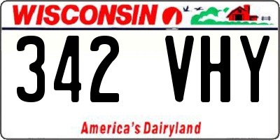 WI license plate 342VHY