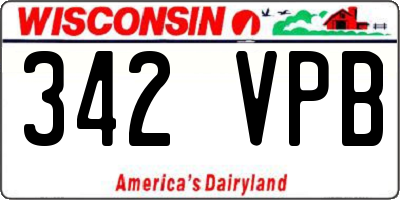 WI license plate 342VPB