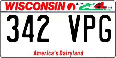 WI license plate 342VPG
