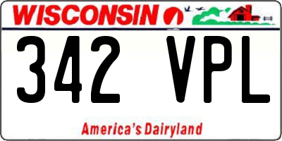 WI license plate 342VPL