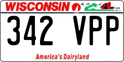 WI license plate 342VPP
