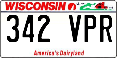 WI license plate 342VPR