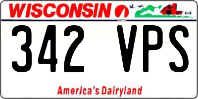 WI license plate 342VPS