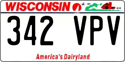 WI license plate 342VPV