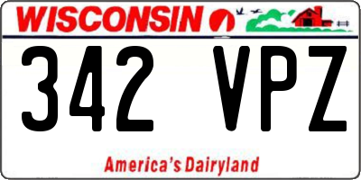 WI license plate 342VPZ