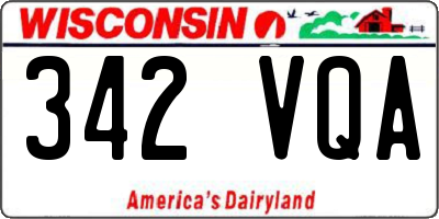 WI license plate 342VQA