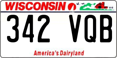 WI license plate 342VQB