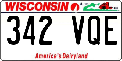 WI license plate 342VQE