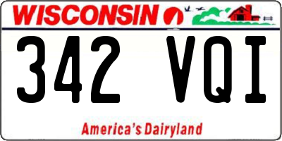 WI license plate 342VQI