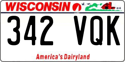 WI license plate 342VQK