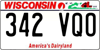 WI license plate 342VQO