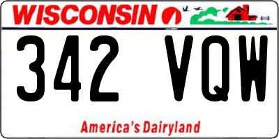WI license plate 342VQW