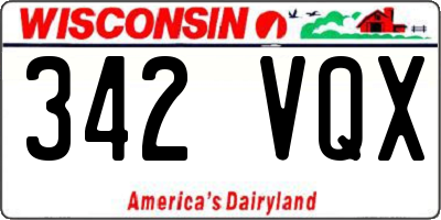 WI license plate 342VQX