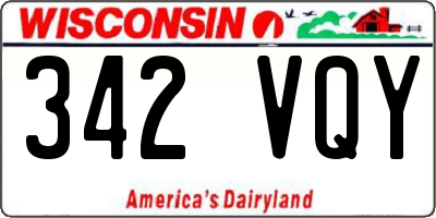 WI license plate 342VQY