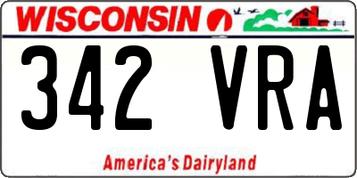 WI license plate 342VRA