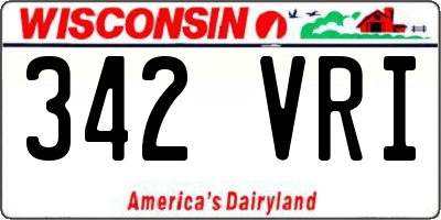 WI license plate 342VRI