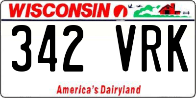 WI license plate 342VRK