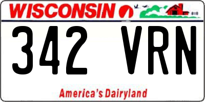 WI license plate 342VRN