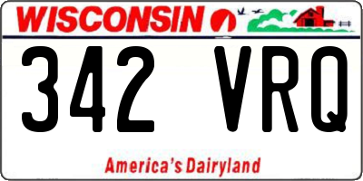 WI license plate 342VRQ