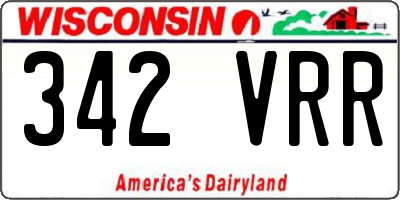 WI license plate 342VRR