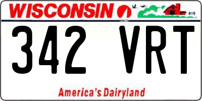 WI license plate 342VRT