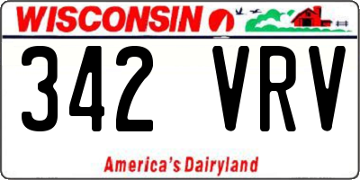 WI license plate 342VRV