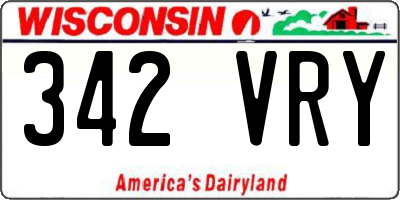 WI license plate 342VRY