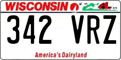 WI license plate 342VRZ