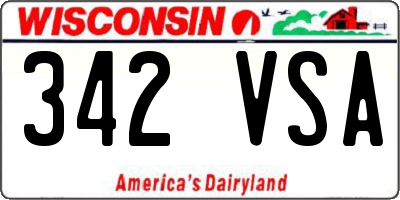 WI license plate 342VSA