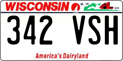 WI license plate 342VSH