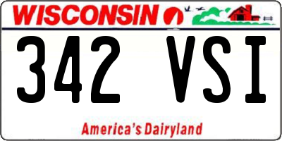 WI license plate 342VSI