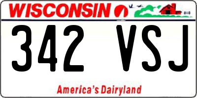 WI license plate 342VSJ