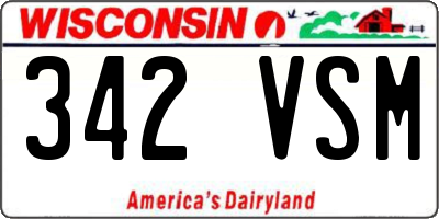 WI license plate 342VSM