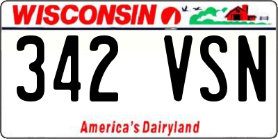 WI license plate 342VSN