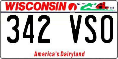 WI license plate 342VSO
